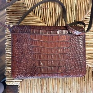 Classiques Entier Brown Croc-Embossed Crossbody Bag